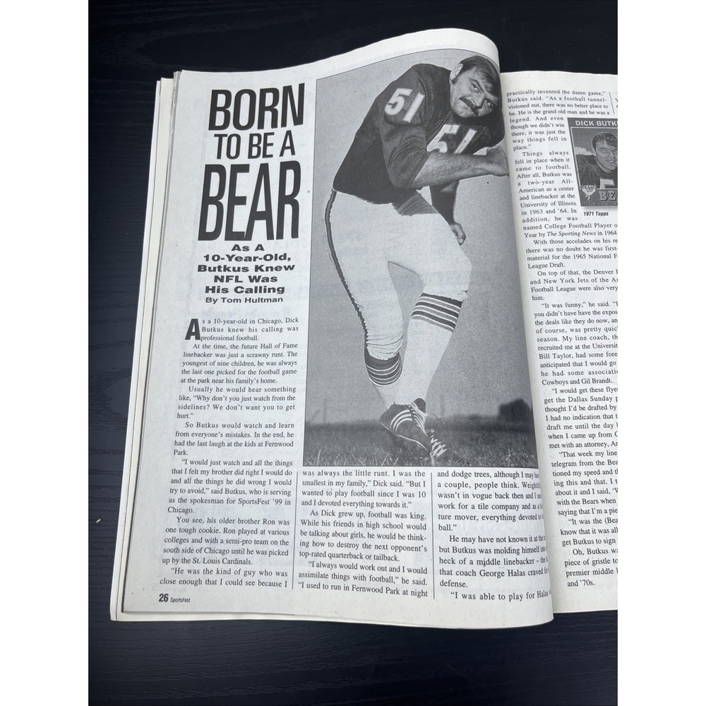 SportsFest Magazine Aug 1999 Dick Butkus Cover Vintage NFL Football - Picture 3 of 4